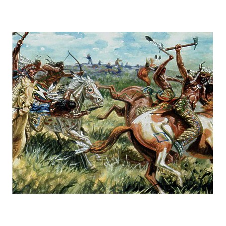 Figurines historiques Indiens Sioux à cheval (12 figurines à cheval)